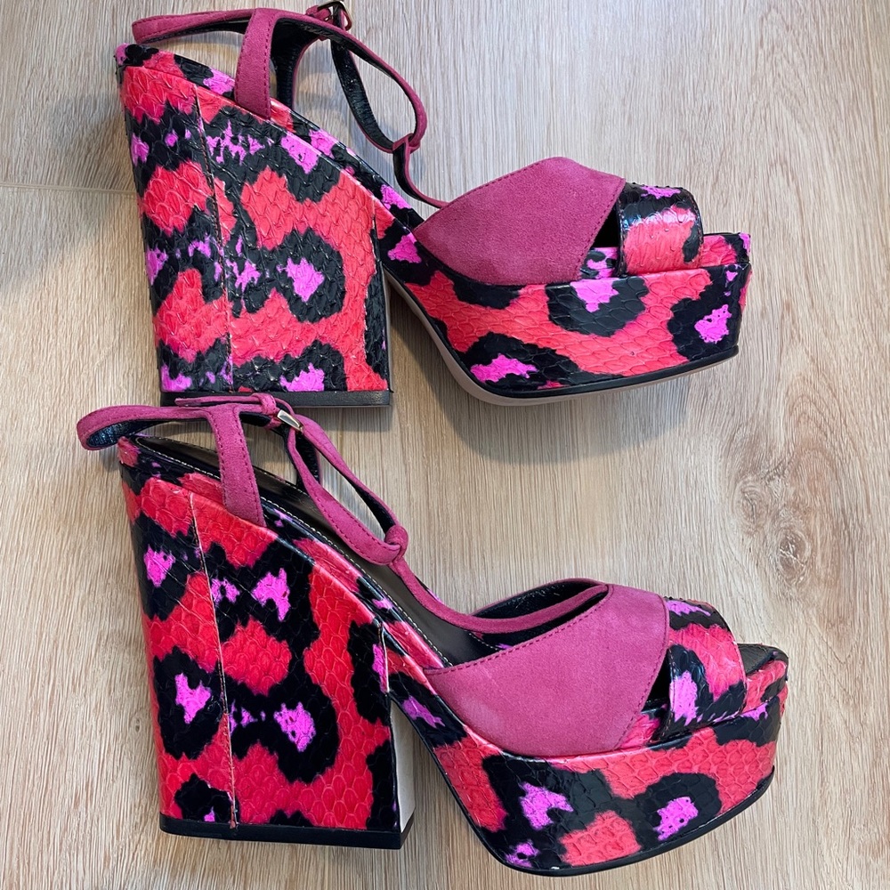 Sergio Rossi Snake Print platform Sandal